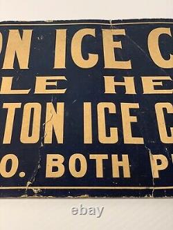 Rare Early Ohio Large Advertising Paper Sign Ice Cream Co. Court House Vintage