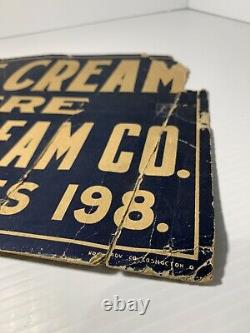 Rare Early Ohio Large Advertising Paper Sign Ice Cream Co. Court House Vintage
