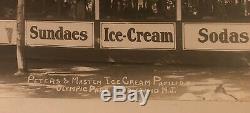 Rare Large 1930 Olympic Amusement Park Photo Ice Cream Pavilion Maplewood, NJ