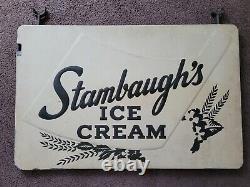 Rare Large Stambaugh's Ice Cream General Store Metal Sign! Carlisle, PA