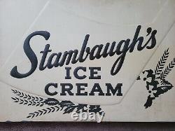Rare Large Stambaugh's Ice Cream General Store Metal Sign! Carlisle, PA