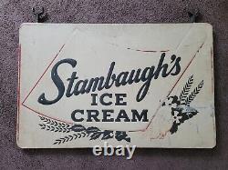 Rare Large Stambaugh's Ice Cream General Store Metal Sign! Carlisle, PA