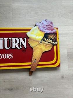 Rare Vintage Ice Cream Churn Shop 28 Flavors Wooden Sign Large 4 Ft