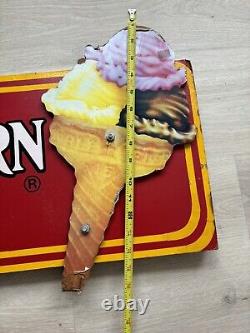 Rare Vintage Ice Cream Churn Shop 28 Flavors Wooden Sign Large 4 Ft