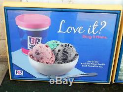 Retro BASKIN ROBBINS Ice Cream Store DISPLAYS & Menu Signs Sundae Shakes LARGE