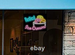 Rolled Ice Cream Neon Sign Large 24 x 18 Real Neon Attracts More Customers