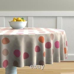 Round Tablecloth Bold Minimal Large Scal Ice Cream Strawberry Cotton Sateen
