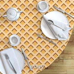 Round Tablecloth Ice Cream Food Costume Waffle Cone Dessert Treats Cotton Sateen
