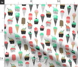Round Tablecloth Ice Cream Summer Popsicle Tropical Food Baby Cotton Sateen