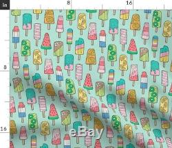 Round Tablecloth Popsicle Colorful Summer Ice Cream With Fruit And Cotton Sateen