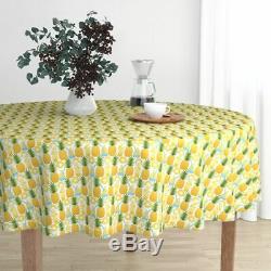 Round Tablecloth Whip Pineapple Ice Cream White Pineapple Ice Cotton Sateen