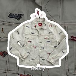 SUPER RARE ICECREAM Antique White Denim Jean Jacket Ice Cream BBC Size Large