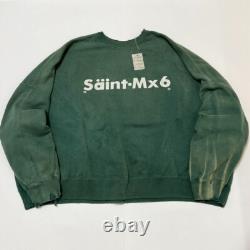 Saint Michael Ice Cream Font Chaos Mens Green Pullover Cotton Sweatshirt
