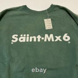 Saint Michael Ice Cream Font Chaos Mens Green Pullover Cotton Sweatshirt