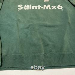 Saint Michael Ice Cream Font Chaos Mens Green Pullover Cotton Sweatshirt