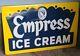Scarce Large 1940's or 50's Painted Metal Empress Brand Ice Cream Sign 44x28