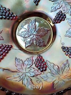 Scarce Large RED Fenton Carnival Glass Vintage Pattern Ice Cream Bowl