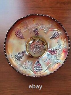 Scarce Large RED Fenton Carnival Glass Vintage Pattern Ice Cream Bowl