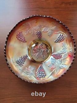 Scarce Large RED Fenton Carnival Glass Vintage Pattern Ice Cream Bowl