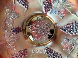 Scarce Large RED Fenton Carnival Glass Vintage Pattern Ice Cream Bowl