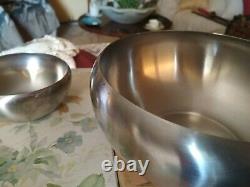 Set 6 small and 1 large Bowls Alessi Ice Cream or Fruitsalad, Stainless Steel
