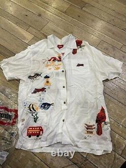 Size L- Ice Cream The Travelers S/S Button Down Shirt White