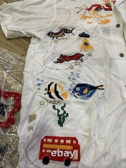 Size L- Ice Cream The Travelers S/S Button Down Shirt White