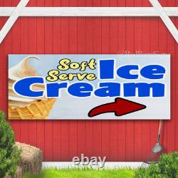 Soft Serve Ice Cream Arrow Indoor Outdoor Banner Sign with grommets