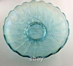 Stunning Super Northwood Ice Blue Large Ice Cream Bowl Peacock and Urn