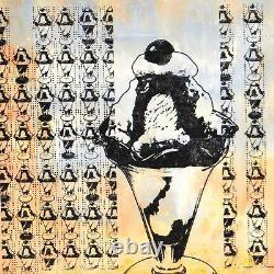 Sundae Original Hand Signed Gail Rodgers Silkscreen & Acrylic Painting Ice Cream