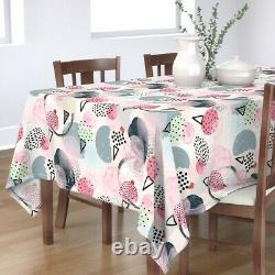 Tablecloth Abstract Ice Cream Memphis Style Pink Pastel 1990S Cotton Sateen