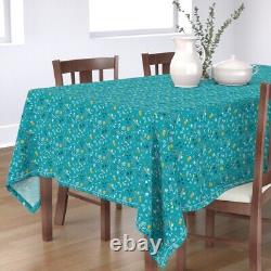 Tablecloth Ditsy Summer Bright Blue Ice Cream Small Scale Summer Cotton Sateen