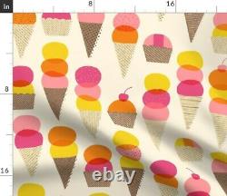 Tablecloth Pink Yellow Red Orange Summer Bright Colors Ice Cream Cotton Sateen