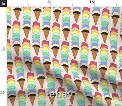 Tablecloth Rainbow Ice Cream Cone Summer Dessert Food Pink Sweets Cotton Sateen