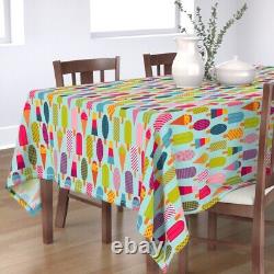 Tablecloth Summer Sweets Ice Geometric Colorful Cream Cotton Sateen