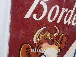 Ultra Rare 1950's Borden's Ice Cream Large 30 X 30 D/s Metal Sign Elsie Cow
