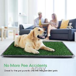 Upgrade Large Dog Grass Pad with Tray (35''X23.2''), Artificial Grass Mats Washa