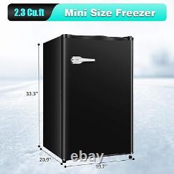 Upright Compact Freezer 2.3 Cu. Ft, with Shelves, Adjustable Temperature Control