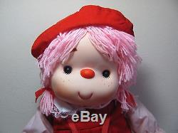 VINTAGE 1980s ONE (1) LARGE RED PINK ICE CREAM GIRL DOLL SOFT PLUSH TOY NEW