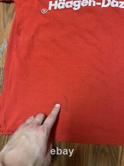 VINTAGE 70's Haagen Dazs Ice Cream T-Shirt Sz L Russell Strawberry, RARE Red