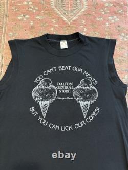 VINTAGE 80's Haagen Dazs Ice Cream T-Shirt Sz L Rare Punk Crude Humor
