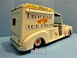 VINTAGE ICE CREAM TRUCK, MADE IN JAPAN CIRCA LATE 50s or EARLY 60s, MEDIUM-LARGE