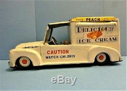 VINTAGE ICE CREAM TRUCK, MADE IN JAPAN CIRCA LATE 50s or EARLY 60s, MEDIUM-LARGE