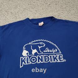 VINTAGE Klondike Shirt Mens Extra Large Blue Single Stitch Ice Cream USA 90s