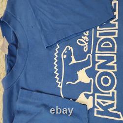 VINTAGE Klondike Shirt Mens Extra Large Blue Single Stitch Ice Cream USA 90s