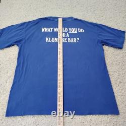 VINTAGE Klondike Shirt Mens Extra Large Blue Single Stitch Ice Cream USA 90s