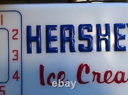 VINTAGE LARGE ELECTRIC LIGHT-UP HERSHEY'S ICE CREAM ADVERTISING CLOCK Excellent