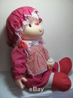 VINTAGE NEW 1980s LARGE 24 TALL PINK ICE CREAM CHARACTER GIRL DOLL TOY RARE