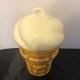 VTGCOOKIE JAR Vanilla Ice Cream on Waffle Cone Ceramic Kitchen Decor Canister
