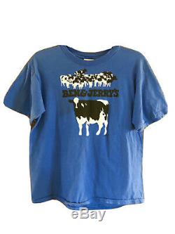 VTG 1985 BEN & JERRYS Vermont's Finest Ice Cream Cow T-Shirt Nike Chunky Dunky